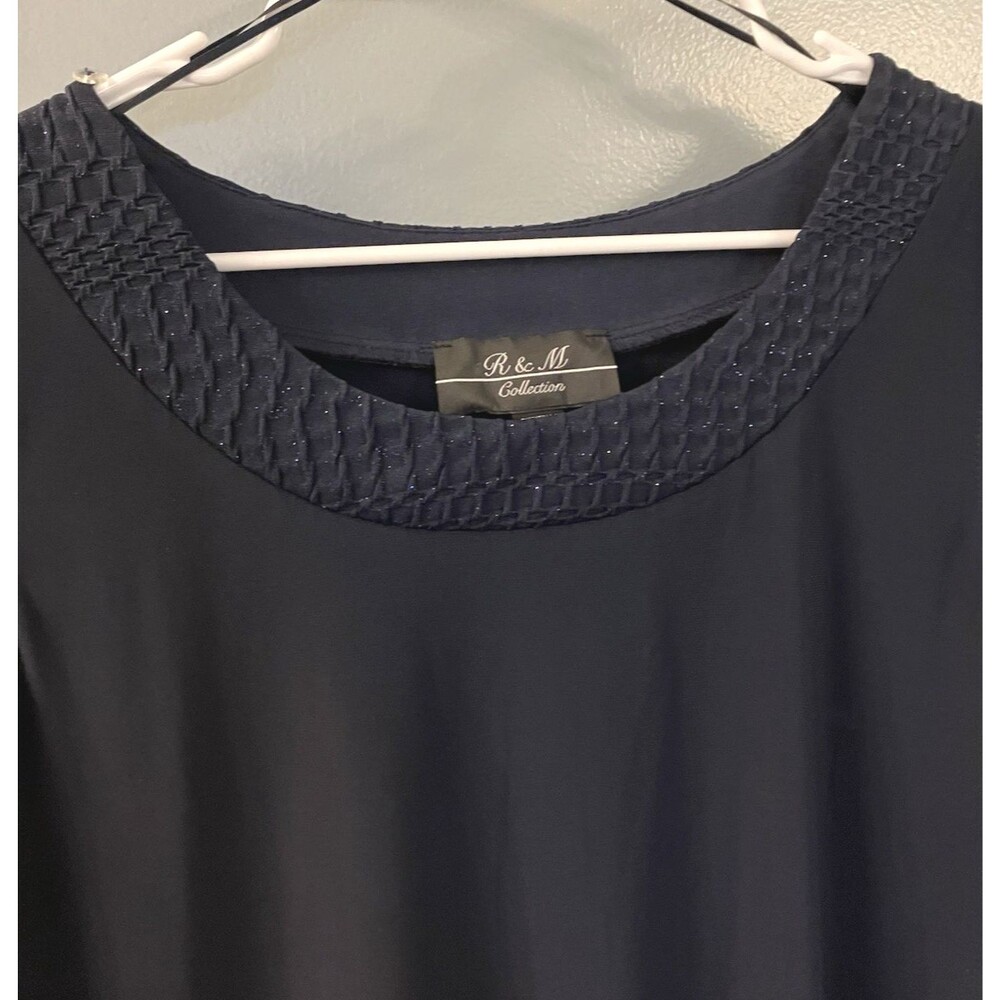 R & M Collection Womens Sleeveless Sheath Dress Navy Blue Size 14 - Picture 2 of 6